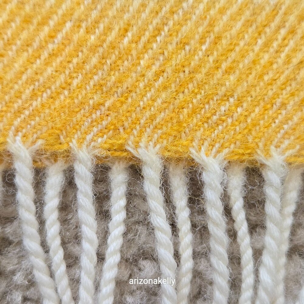 NWT McNutt Lambswool Scarf Donegal Ireland Yellow & Grey - Picture 6 of 14